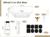 36 Sets Salad Appetizer Cups, Clear Plastic Salad Bowls with Dressing Bottles, Forks, Labels, V1192-AZ-W-18534