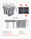 VEVOR Pullout Trash Can for Kitchen Cabinets, 201010L Double Under Sink Garbage Waste Recycling V952-CFLJTDTHSST4PX1IZV0