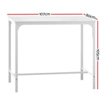 Artiss Bar Table Dining Desk High Kitchen Shelf Metal Legs Cafe Pub White FURNI-P-BAR-TAB-01-WH