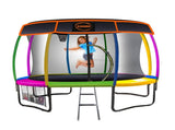 Kahuna Trampoline 10 ft with Basketball Set and Roof - Rainbow TRA-KAH-10-RB-BB-RF