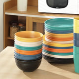 Eco-Friendly Wheat Straw Dinnerware Stackable Design with Natural Texture, Illuminating the V1102-XMJTZ001