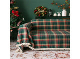Plaid Couch Cover Checkered Sofa Covers Decorations Green and Red Grid Couch Cover for Farmhouse V1192-AZ-W-8379