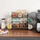VEVOR 2 Tier Coffee Bar Organizer for Countertop w/ 12 Movable Hooks Mug Holder V952-LYSMKBGJBGSLN4HGLV0