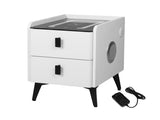 Levede Bedside Table LED Lights Drawers Storage NI1051-WH