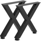 Set of 2 Steel Table Legs, 16'Height 15'Wide Dining Table Legs, Heavy Duty 3.1" Square Box Section X V952-ZT400X395MM000001V0
