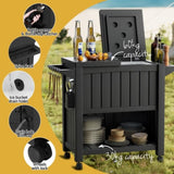 Gardeon Outdoor Storage Cabinet Box 80L Ice Bucket Cooler Rolling Serving Cart Kitchen Trolley ODF-COOLER-PP-BK