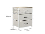 Levede Chest of 3 Drawers Bedside Table Beige CH1051-CR