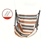 Colorful Striped Hammock Chair with Ropes and Storage Bag - Brown Stripes V888-ELOSUNG25075