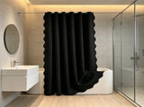 Long Scalloped, Heavy Duty Washable Waterproof Cloth Curtains, Heavy Duty Fabric V1366-AZ2-W-23582