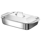 Stainless Steel Fish Roaster Pan with Lid,Nonstick Baking Sheet for Oven Induction Stove,Even V1366-AZ2-W-16935