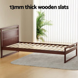 Artiss Bed Frame King Single Size Wooden Walnut WITTON WBED-WITTON-KS-WAL-AB