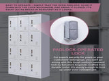 12-Door Locker for Office Gym Shed School Home Storage - Padlock-operated V63-839061
