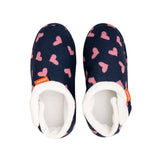 ARCHLINE Orthotic Slippers CLOSED Arch Scuffs Moccasins Pain Relief in Navy Hearts - EUR42 V563-AS401-NVYHRT-42