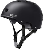 OutdoorMaster Skateboard Cycling Helmet - Two Removable Liners Ventilation Multi-Sport Scooter XFOM-OMK-BLK-S