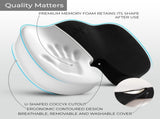 Ergonomic Memory Foam Seat Cushion & Lumbar Support Set - Soft Crystal Velvet Orthopedic Relief V888-ELOSUNG49657