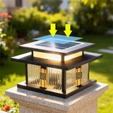 Length 25 cm Outdoor Stainless Steel Post Light, Modern LED Fence Deck Cap Light Lantern Column V1107-124-38201-BLK-25CM