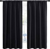 2 Pack Blackout Curtain Blinds for Bedroom, Thermal Insulated Rod Pocket Drapes for Light Blocking V1189-LC-AMZ-00223