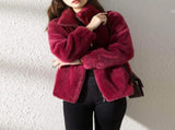 Women's Faux Fur Jacket Trendy & Warm Coat - Green - Size M V1106-M-APP-SX-652-GREE-MAUMEU48