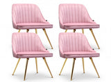Artiss Dining Chairs Set of 4 Velvet Channel Tufted Pink UPHO-D-DIN203C-VEL-PKX4
