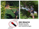 BAUMR-AG 20V SYNC Cordless Pole Saw & Hedge Trimmer Combo, 8 inch Chainsaw Pruner, Telescopic V219-GTCCLSBMHC3A