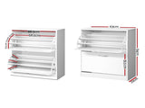 Artiss 2x Shoe Cabinet Storage Organiser 2 Flip Drawer White FURNI-SHOE-3D2-WHX2