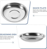 10 Pack 10cm Stainless Steel Dipping Dishes, Reusable Sauce Appetizer Plates for Camping, Silver V1188-MS-721-293
