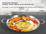 38cm Multifunctional Grill Pan with Double Handles - Silver - Suitable for Induction Gas and V1258-DP02-BOL-26