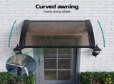 Instahut Window Awning Drainage 0.6mx0.6m Outdoor Brown AWN-DR-06X06-BR
