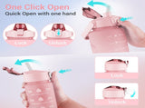Set of 3 BPA-free Water Bottles 64 oz, 32 oz, and 16 oz. Motivational design with handle and straw. V1366-AZ2-W-04081