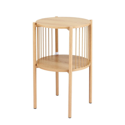 Artiss Coffee Table 2-Tier Round Wood FUR-Z-COF-01-WD