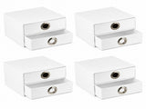 4x Italplast EAZI FOLD 2 Drawer Storage Tidy Compartment Office Foldable Recyclable in White V563-I538WHT-4PCS