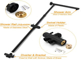 WELS Matt Black 2in1 Square 10" Rain Shower Head 3 Mode Handheld Adjustable Rail Set V1233-HS002M4CBSC842BSS1001B