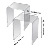 Acrylic End Table, 2 pcs C-Shaped Lucite Side Tables, Clear Acrylic Side Table for Drink, Food, V952-YKLBZXTMSLGZUJFPMV0