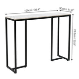 Modern Heavy Real Stone Console Table Hallway Entryway Table Metal Narrow Desk V767-JJ-XZ181-BLB