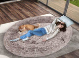 TheNapBed 1.8m Human Size Pet Bed Fluffy Brown PT1165-BR