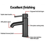 Cefito Bathroom Basin Mixer Tap Round Brass Faucet Vanity Laundry Black TAP-A-81H13-BK