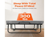 Rollaway Bed, 96.5 cm x 190 cm Folding Bed with 10 cm Mattress, Twin Size Foldable Bed with Sturdy V952-ZDC38YC4INCHYORRBV0