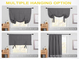 Thermal Insulated Tie-Up Blackout Curtain Shade, Rod Pocket Window Valance for Bathroom and Small V1189-LC-AMZ-00221
