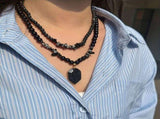 Vintage Double-Layer Hand-Strung Turquoise Necklace, Bohemian-Style Crackle Pendant for Protection V1232-SCHSSXL001