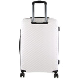 Pierre Cardin Inspired Milleni Checked Luggage Bag Travel Carry On Suitcase 75cm - White V563-MONACO-LARGE-WHITE