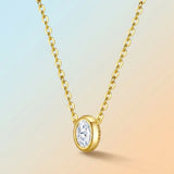 Elegant Moissanite Clavicle Necklace in 925 Silver with Gold Plating, Featuring a 4x6mm Oval Cut V1341-ZY-4YW8N8RG-MOISSANITE-PREMIUMS925