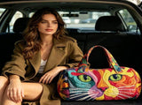 Hippie Bohemian Quilted Weekender Travel Bag, Multifunctional Tote Bags with Zipper, Retro Book V1107-CS-YISEE27