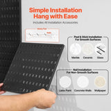 VEVOR Pegboard Combination Kit 280 x 280 mm Plastic Pegboard 4 Panels Black V952-GJGBHSSL11111EGUEV0