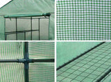 Green Fingers Greenhouse 1.4x1.55x2M Walk in Green House Tunnel Plant Garden Shed 8 Shelves GH-WALK-14X15-GR