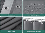 Anti-Mold Curtain - Solid Color - Waterproof - Peva - Curtain 180x200 Cm - Washable V1188-MS101-02038-1