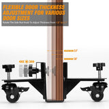 Adjustable Door Installation Roller Tool with 360&deg Swivel Brake Casters, U-Shaped Clamp for Heavy V1341-ZY-RPYGW7UM-2PCS