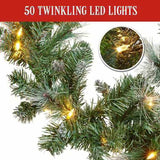Christabelle 2.7m Christmas Garland Bayville Pine Cones with LED Lights Tree Decoration Ornamen 112_NATBV274