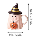 Halloween Handshake Pumpkin Mug Lid, Festive Beverage Cup, Spill Resistant Cozy Design, Perfect V1192-AZ-W-24652
