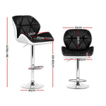 Artiss 4x Bar Stools Gas Lift Padded Leather Black & White BA-K-717A-BK-WHX4