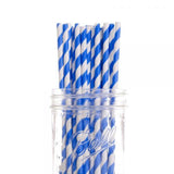 1000 Bulk Wholesale Pack Blue White Drinking Straws Biodegradable Eco Paper Birthday Party Event V382-BLUESTRAW1000